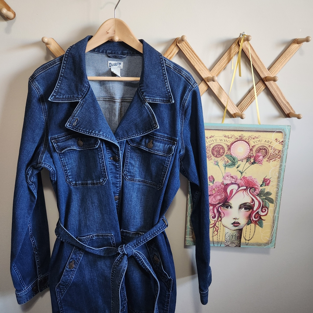 Duluth Trading Co Light Blue Denim Fabric